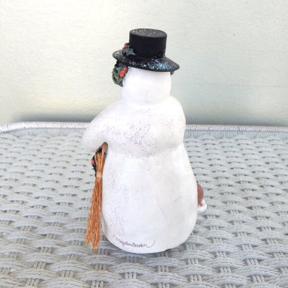 Vintage - Hallmark Marjolein Bastin Snowman Figure - MUSICAL- "Deck the Halls" - Picture 5 of 11